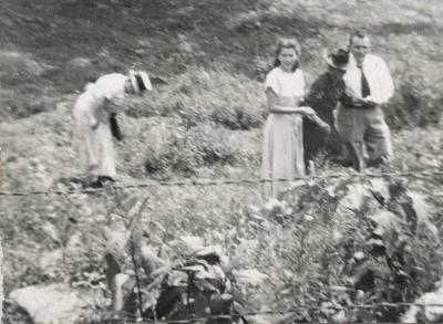 Four people in a field