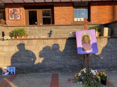 Breonna Taylor memorial in front of Whitesburg City Hall