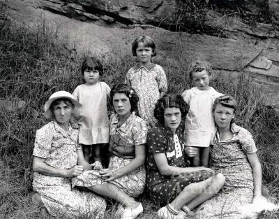Portrait of Warks family with multiple generations of women