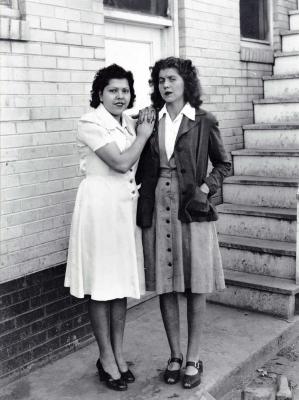 Exterior portrait of two women