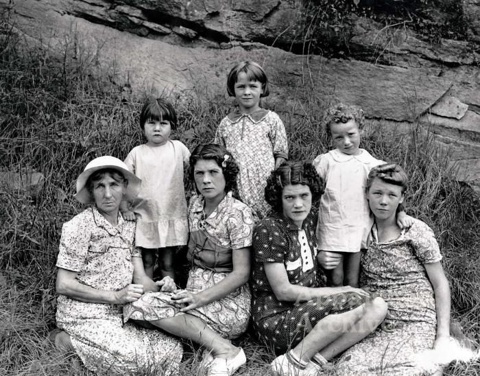 Portrait of Warks family with multiple generations of women