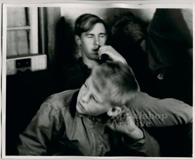 Production still of two young men - The Struggle of Coon Branch Mountain