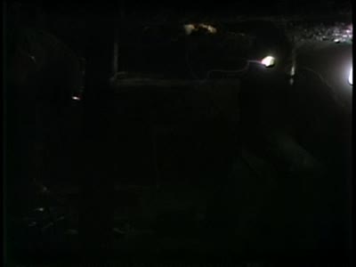 Footage inside coal mine, pillars and tops