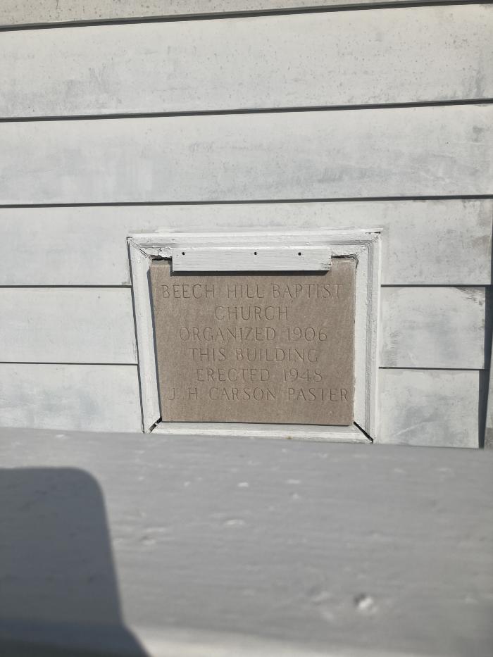 Beech Hill Chapel Church, cornerstone detail