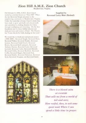 Zion Hill A.M.E. Zion Church history