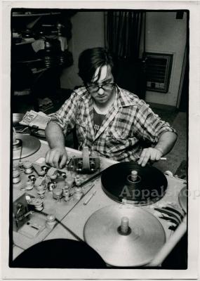 Dan Johnson editing on a Steenbeck